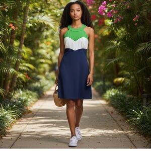 Trina Turk color block‎ halter sleeveless dress NWOT SZ 8